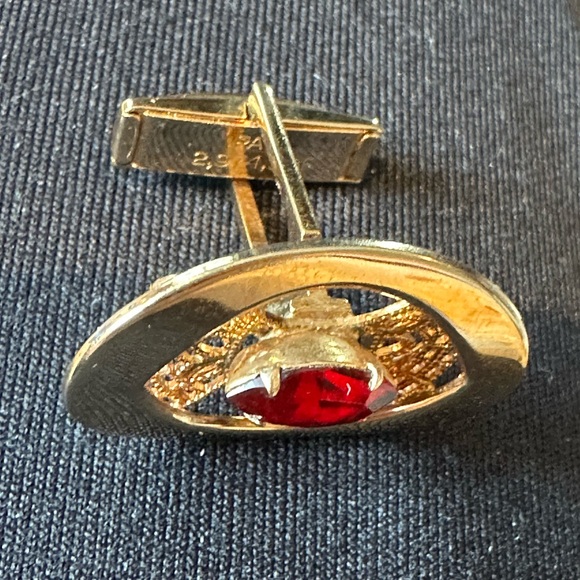 Signed Vintage Marquise Garnet Cufflinks - Picture 12 of 13